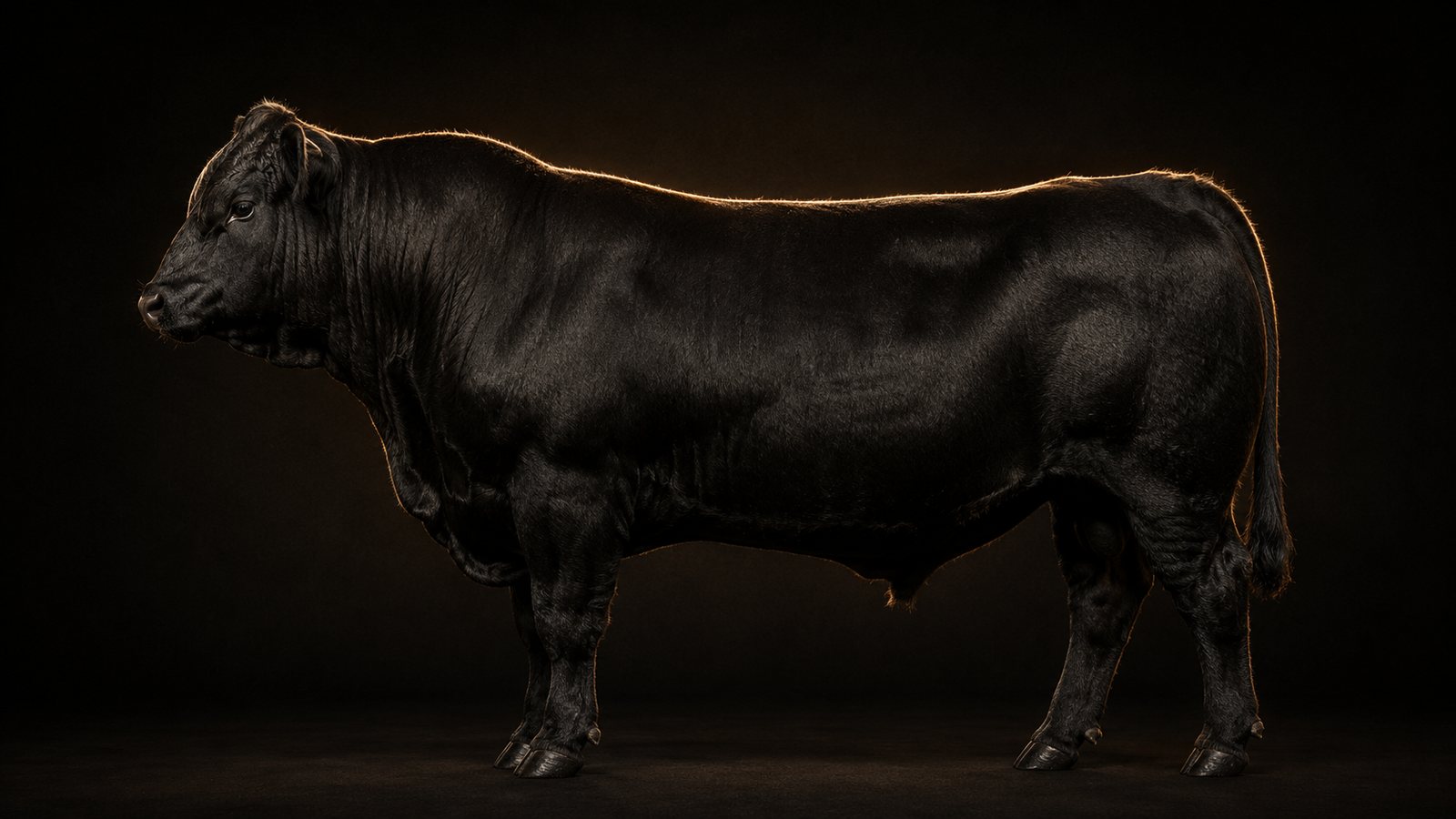 Premium Argentine black Angus, side profile